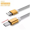 Micro USB кабель з подовженим конектором 9 мм, усилений золотий