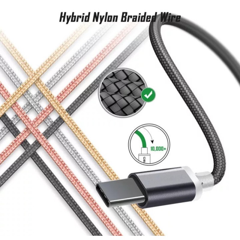 Type C USB кабель 9 mm для захищених смартфонів Сірий 2 метри