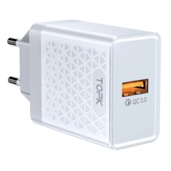 Оригінальний зарядний блок живлення TOPK швидка зарядка Quick Charge 3.0 Білий Оригінальний зарядний блок живлення TOPK швидка зарядка Quick Charge 3.0 Білий