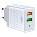 Оригінальний зарядний блок живлення TOPK на 2 USB швидка зарядка Quick Charge 3.0 Білий