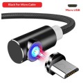 Магнітний Угловий Micro USB кабель TOPK Чорний 2 метри