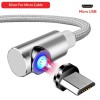 Магнітний Кутовий Micro USB кабель TOPK Сірий 2 метра