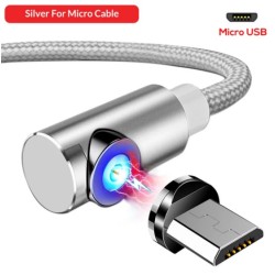 Магнітний Угловий Micro USB кабель TOPK Сірий 2 метри