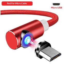 Магнітний Угловий Micro USB кабель TOPK Червоний 2 метри