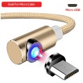 Магнітний Кутовий Micro USB кабель TOPK Золотий 2 метра
