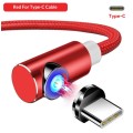 Магнітний Кутовий Type C USB кабель TOPK Червоний 2 метра