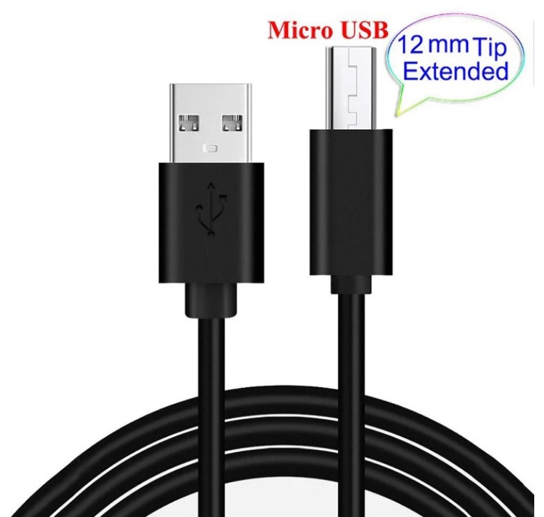 Micro USB кабель для захищених смартфонів 12 mm Швидка зарядка Чорний