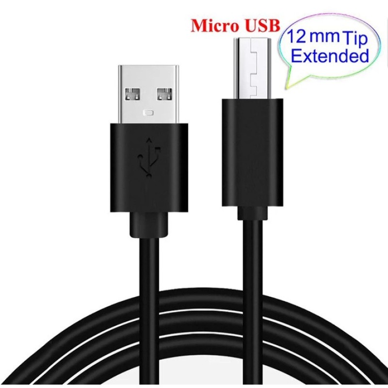 Micro USB кабель для захищених смартфонів 12 mm Швидка зарядка Чорний