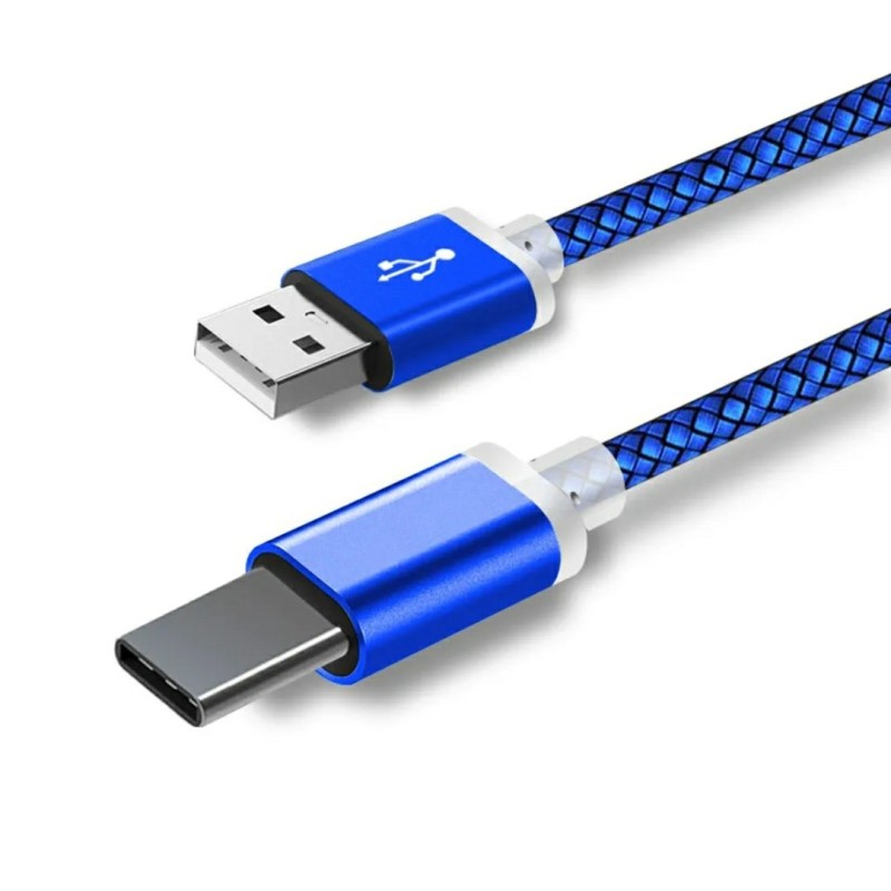 Type C USB кабель для захищених смартфонів 9 mm Синій 2 метри