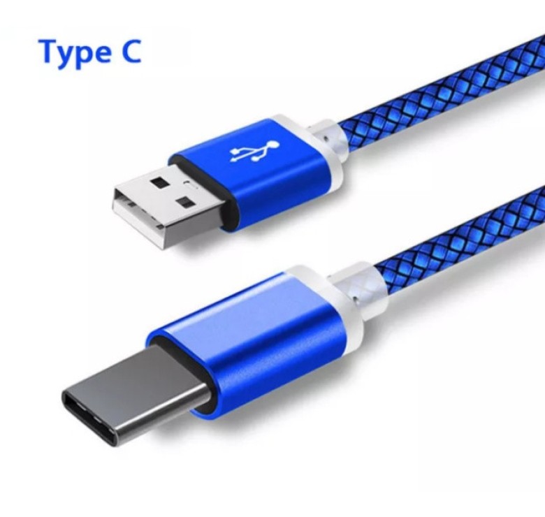 Type C USB кабель для захищених смартфонів 9 mm Синій 2 метра