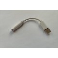 Перехідник для захищених смартфонів з type C на аудіо (AUX) 3.5 mm Білий