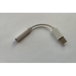 Перехідник для захищених смартфонів із type C на аудіо (AUX) 3.5 mm Білий