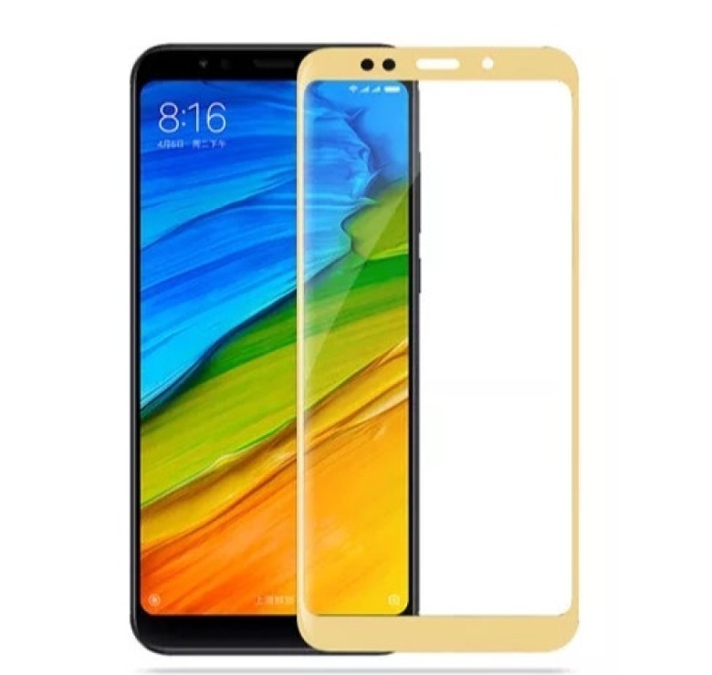 Загартоване захисне скло на Xiaomi Redmi 5 Plus Золоте Повне покриття