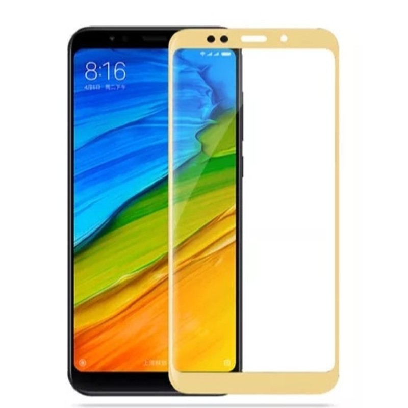 Загартоване захисне скло на Xiaomi Redmi 5 Plus Золоте Повне покриття