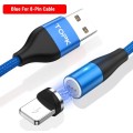 Магнітний круглий USB кабель (Lightning) 8-pin для швидкої зарядки Iphone Синій