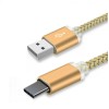 Type C USB кабель 9 mm для захищених смартфонів Золотий 2 метри