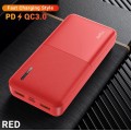 Зарядний пристрій Power Bank TOPK Швидка зарядка QC 3.0 20000 mAh Червоний