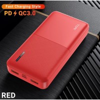 Зарядний пристрій Power Bank TOPK Швидка зарядка QC 3.0 20000 mAh Червоний