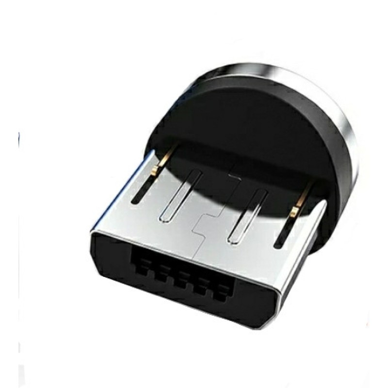 Магнітний кабель Micro USB TOPK Cвітиться (синім) для швидкої зарядки 3.0 Голубий