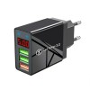 Оригінальний зарядний блок живлення Elough з дисплеєм на 3 USB швидка зарядка Quick Charge 3.0 Чорний