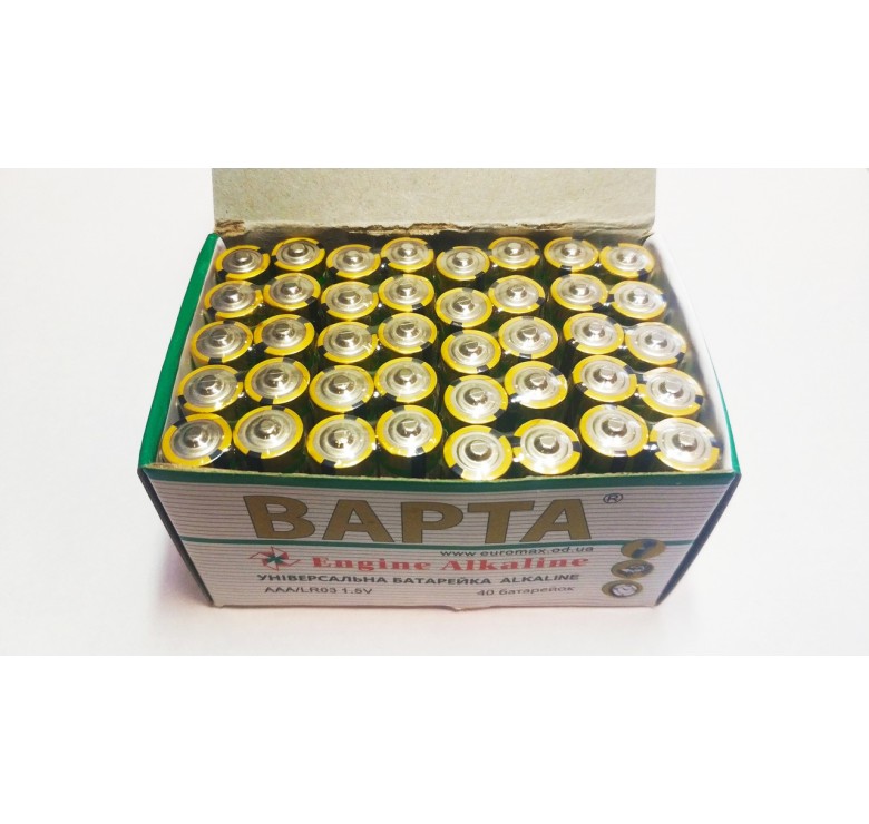 Батарейка ВАРТА Alkaline AAA 1.5V (міні пальчик) 40 штук