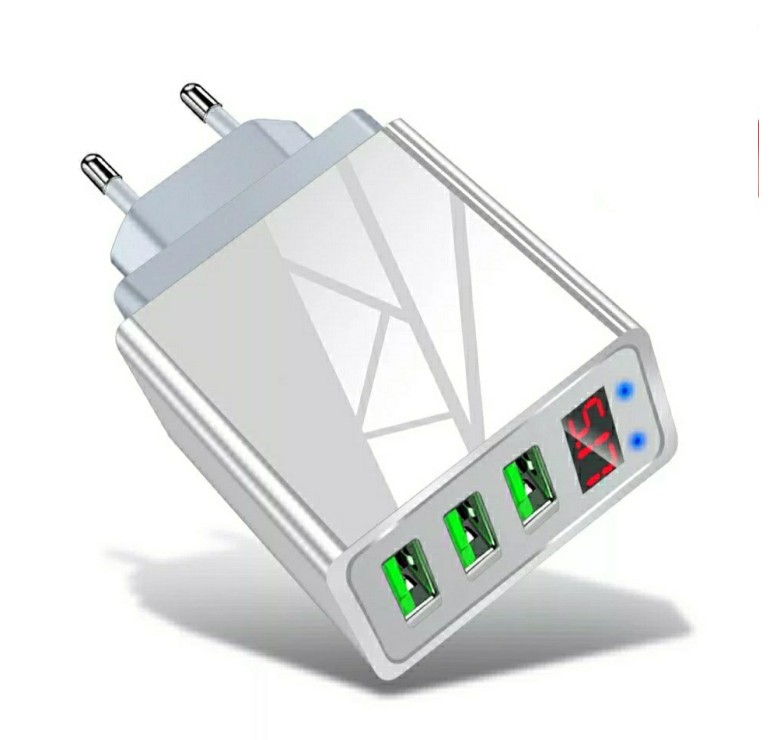 Оригинальной зарядной блок питания Elough с дисплеем на 3 USB быстрая зарядка 5V 3.1A Белый