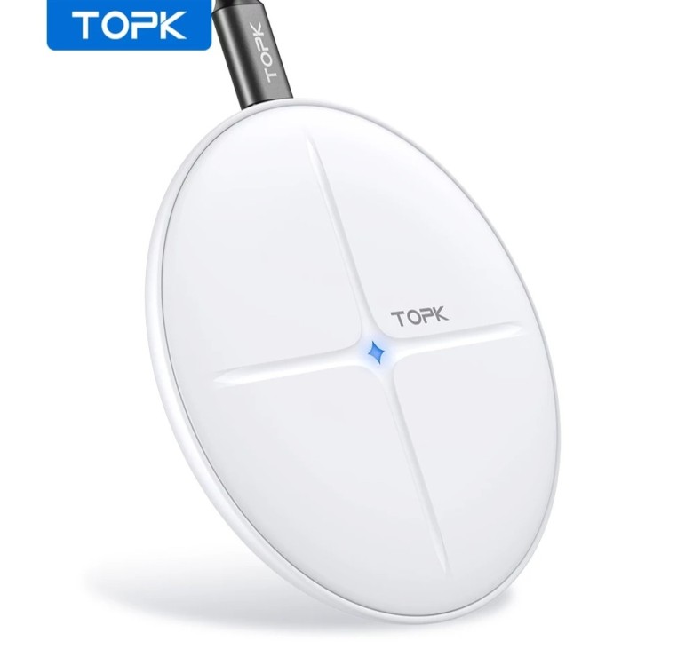Беспроводное оригинальное зарядное устройство TOPK B09W быстрая зарядка 10W Белый
