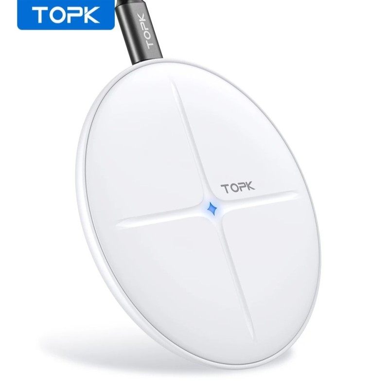 Бездротовий оригінальний зарядний пристрій TOPK B09W швидка зарядка 10W Білий