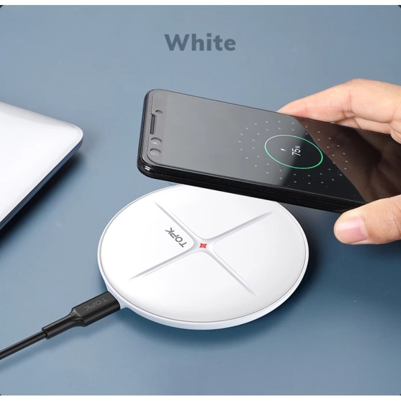 Бездротовий оригінальний зарядний пристрій TOPK B09W швидка зарядка 10W Білий