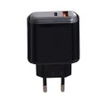 Блок живлення з дисплеєм XO-L42 Швидка зарядка Quick Charge 3.0 USB + Type C Чорний