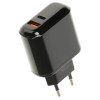 Блок живлення з дисплеєм XO-L42 Швидка зарядка Quick Charge 3.0 USB + Type C Чорний