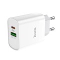 Блок питания hoco. C80A Быстрая зарядка Quick Charge 3.0 USB 18W + Type C 20W Белый