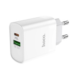 Блок питания hoco. C80A Быстрая зарядка Quick Charge 3.0 USB 18W + Type C 20W Белый