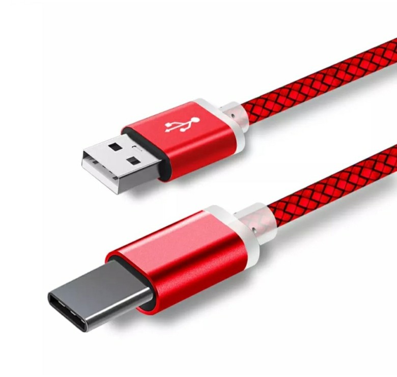 Type C 9 мм USB кабель для защищенных смартфонов 2 метра красный
