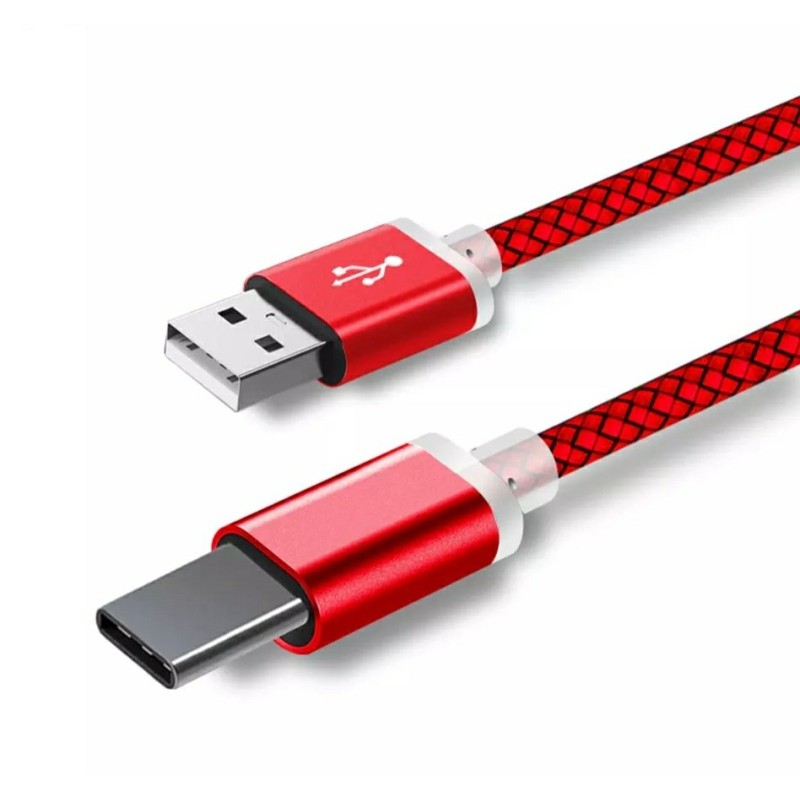 Type C 9 мм USB кабель для захищених смартфонів 2 метри червоний