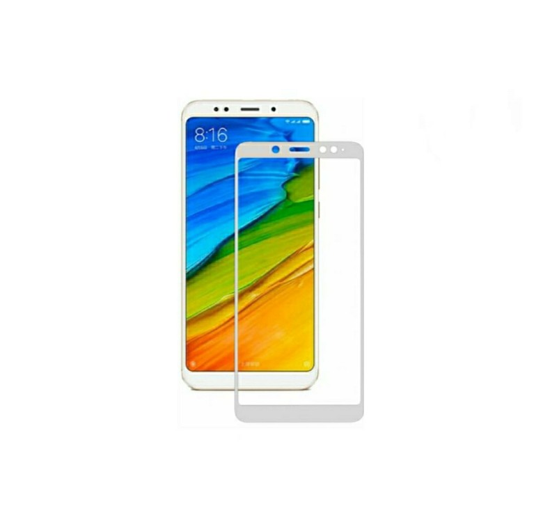 Загартоване захисне скло на Xiaomi Redmi Note 5 Pro з білою рамкою