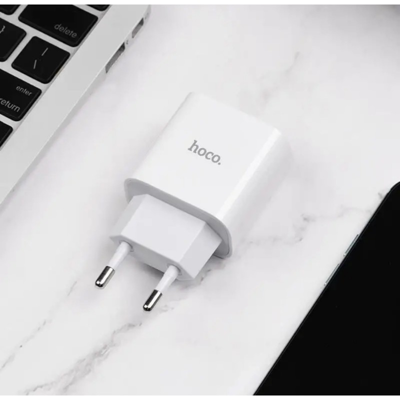 Блок живлення Hoco. C76A Plus Швидка зарядка Quick Charge 3.0 2.0 Type-C 20W Білий