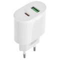 Блок питания XO-L81A Быстрая зарядка Quick Charge 3.0 USB 18W + Type C (PD 20W) Белый