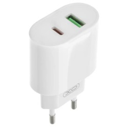 Блок живлення XO-L81A Швидке заряджання Quick Charge 3.0 USB 18W + Type C (PD 20W) Білий