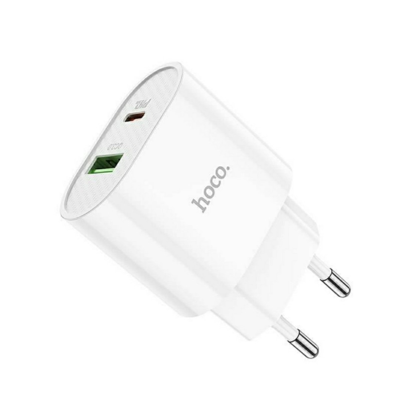 Блок живлення Hoco. C95A з кабелем Type-C - Lightning Quick Charge 3.0 18W + Type-C PD20W Білий