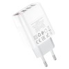 Блок питания hoco. C93A 3 USB + дисплей + кабель Micro-USB до 3.4 Ампер Белый