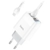 Блок питания hoco. C93A 3 USB + дисплей + кабель Micro-USB до 3.4 Ампер Белый