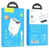 Блок питания hoco. C93A 3 USB + дисплей + кабель Micro-USB до 3.4 Ампер Белый