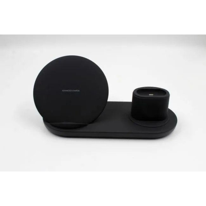 Бездротовий зарядний пристрій 3 в 1 Швидка зарядка 5-9 вольт / 5-10 Ватт / 2 Чорний Ампера