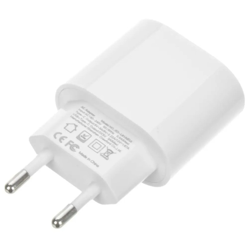 Блок живлення XO-L81A з кабелем Type-C Швидке заряджання Quick Charge 3.0 USB 18W + Type C (PD 20W) Білий