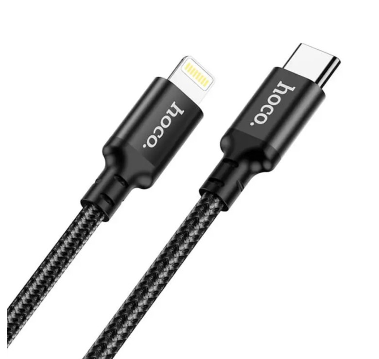 Кабель Hoco. X14 Type-C - Lightning для смартфонов 1 метр Нейлоновое сплетение Черный