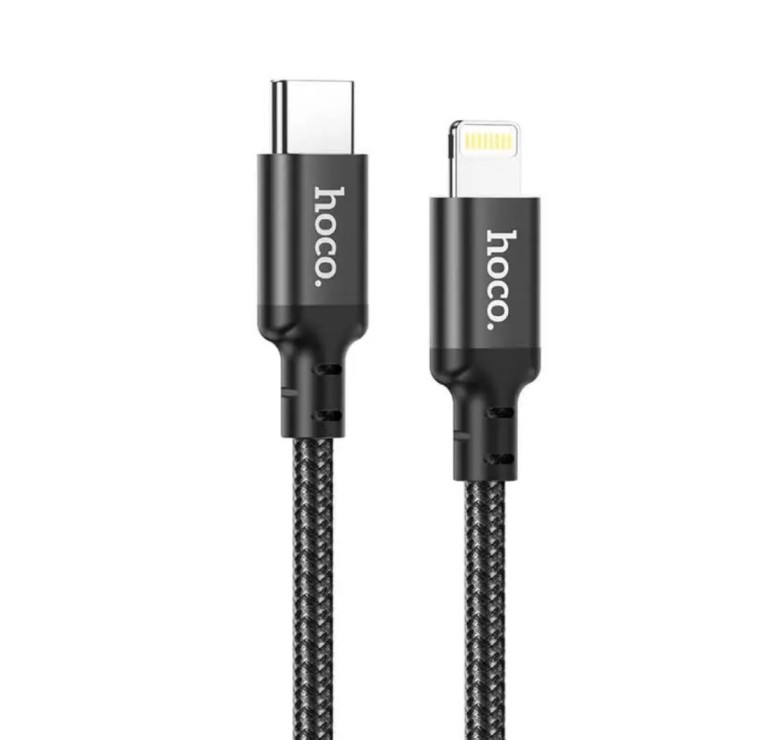 Кабель Hoco. X14 Type-C - Lightning для смартфонов 1 метр Нейлоновое сплетение Черный