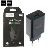Оригінальний блок живлення Hoco. DC21A Швидка зарядка Quick Charge 3.0 18 Ватт 3 Чорний Ампера