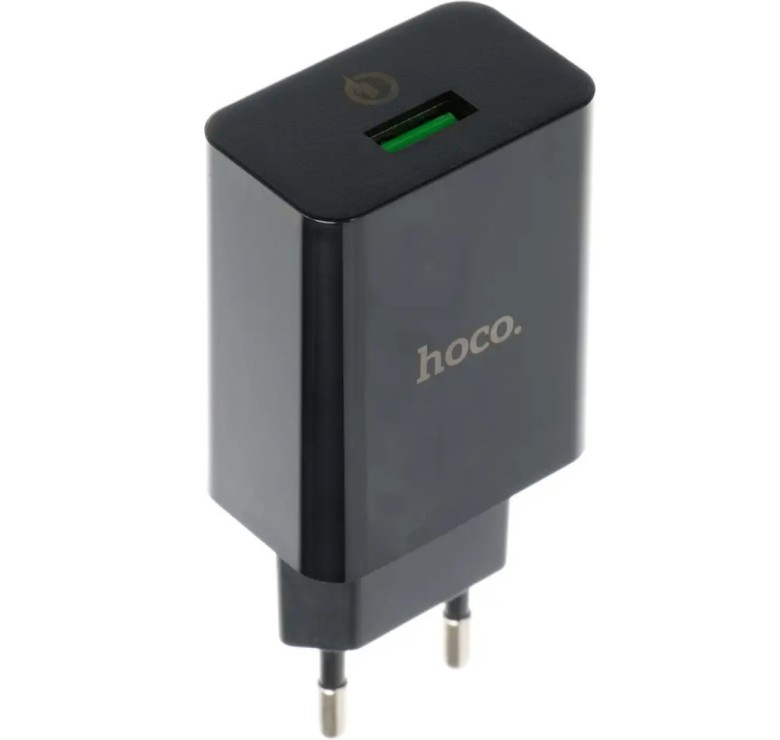 Оригінальний блок живлення Hoco. DC21A Швидка зарядка Quick Charge 3.0 18 Ватт 3 Чорний Ампера