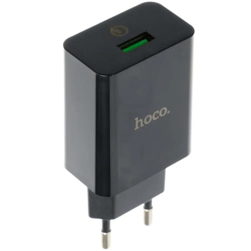 Оригинальный блок питания hoco. DC21A Быстрая зарядка Quick Charge 3.0 18 Ватт 3 Ампера Черный